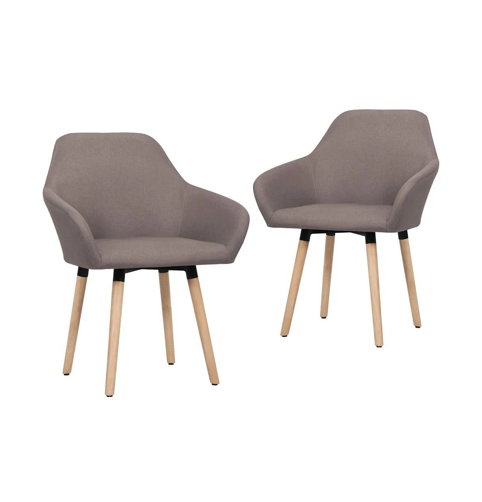 vidaXL Dining Chairs 2 pcs Taupe Fabric