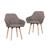 vidaXL Dining Chairs 2 pcs Taupe Fabric