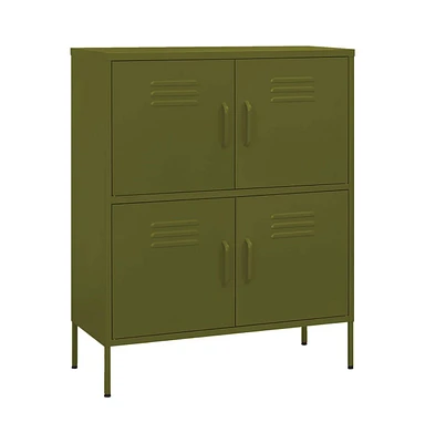 vidaXL Storage Cabinet Olive Green 31.5"x13.8"x40" Steel