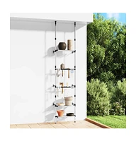 vidaXL Telescopic Garden Rack with 3 Shelves Silver Aluminum