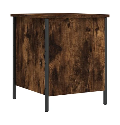 vidaXL Storage Bench Smoked Oak 15.7"x16.7"x19.7" Engineered Wood