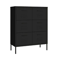 vidaXL Drawer Cabinet 31.5"x13.8"x40" Steel