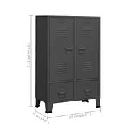 vidaXL Industrial Wardrobe Anthracite 26.4"x13.8"x42.1" Steel