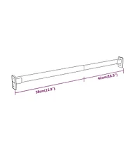 vidaXL Telescopic Wardrobe Rails 2 pcs Silver 22.8"-39.4"