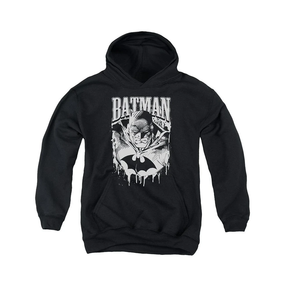 Batman Boys Youth Bat Metal Pull Over Hoodie / Hooded Sweatshirt