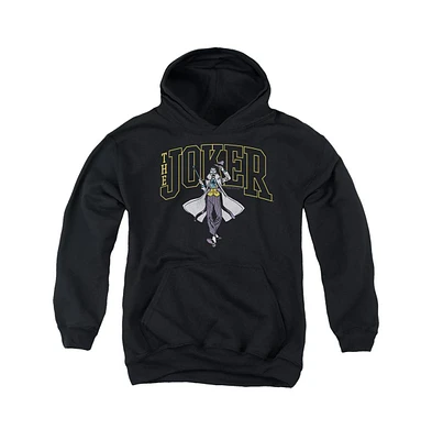 Batman Boys Youth Joker Varsity On Pull Over Hoodie / Hooded Sweatshirt