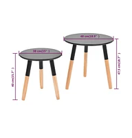 vidaXL Side Table Set 2 Pieces Solid Pinewood Black