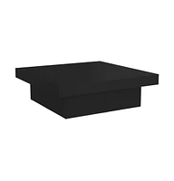 vidaXL Coffee Table Black 35.4"x35.4"x11" Engineered Wood