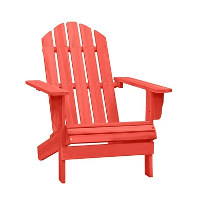 vidaXL Patio Adirondack Chair Solid Fir Wood Red