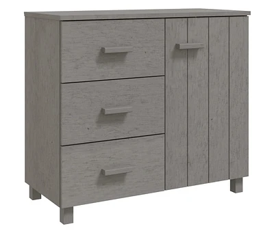 vidaXL Sideboard Hamar Light Gray 35.4"x15.7"x31.5" Solid Pinewood