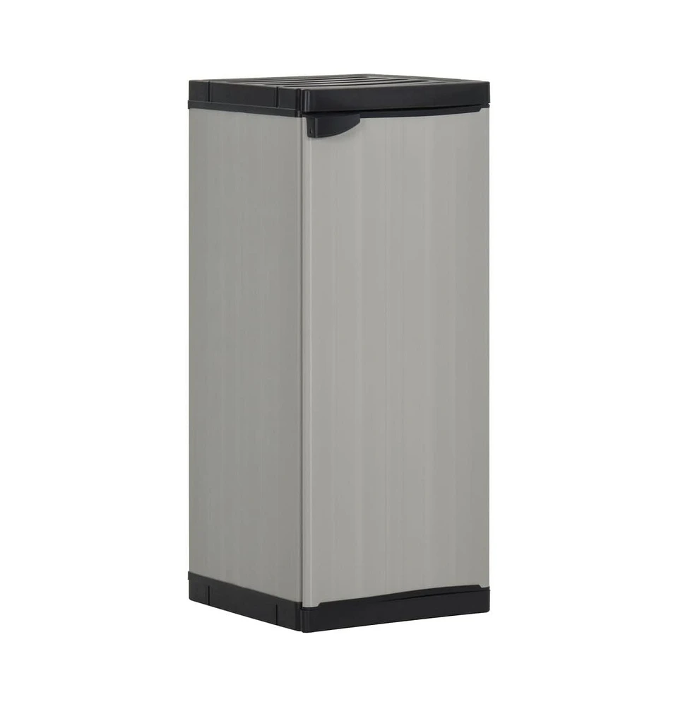 vidaXL Garden Storage Cabinet with 1 Shelf Gray and Black 13.8"x15.7"x33.5"