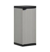 vidaXL Garden Storage Cabinet with 1 Shelf Gray and Black 13.8"x15.7"x33.5"