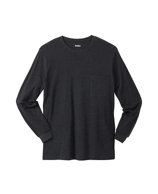 KingSize Big & Tall Shrink-Less Lightweight Long-Sleeve Crewneck Pocket T-Shirt