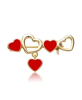 GiGiGirl 14k Yellow Gold Plated Red Enamel Heart Pin for Infants/Toddlers