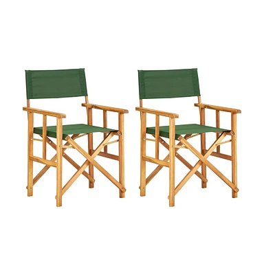 vidaXL Director's Chairs 2 pcs Solid Acacia Wood Green