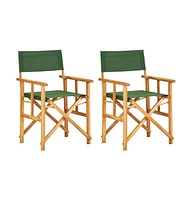 vidaXL Director's Chairs 2 pcs Solid Acacia Wood Green