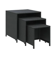 vidaXL Nesting Tables 3 pcs Poly Rattan