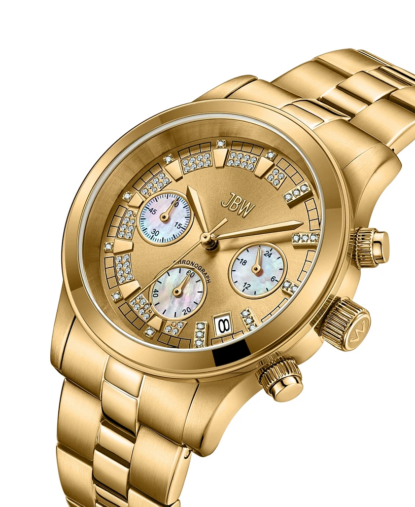 Jbw Women's Alessandra Diamond (1/5 ct.t.w.) 18k Gold Plated Stainless Steel Watch