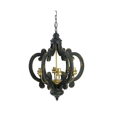 Simplie Fun 6-Light Farmhouse Chandelier with Adjustable Chain