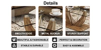 Minimalist glass coffee table with wood/Mdf legs & steel columns: Ct-907