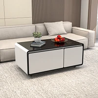 Simplie Fun Smart Coffee Table with Fridge and Wireless Charging