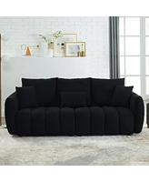 Streamdale Furniture Premium Teddy Fabric Sofa with Solid Wood Frame