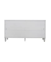 Streamdale Furniture White Wash 4-Door Wooden Accent Cabinet