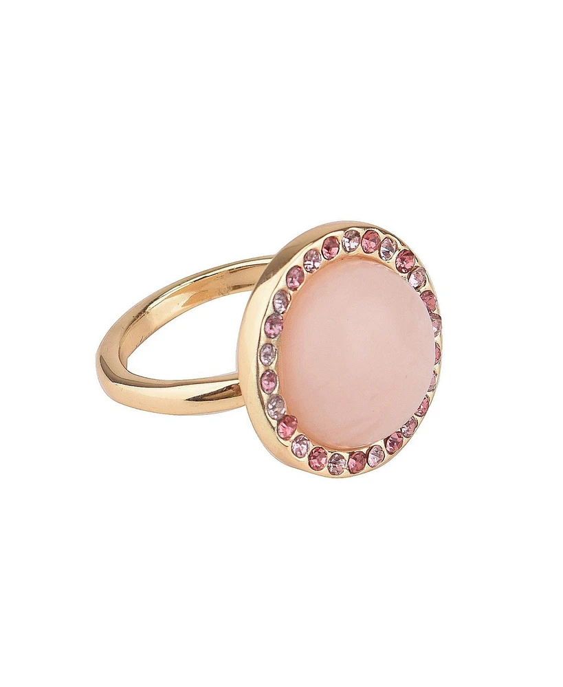 Laundry by Shelli Segal Pink Stone Cocktail Ring