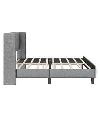 Simplie Fun King Upholstered Platform Bed Frame & Mattress Support