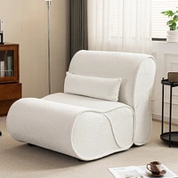 Comfortable Velvet Recliner with Waist Pack Padding