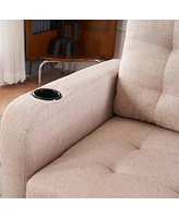 Streamdale Furniture Beige Armchair and Ottoman Set - Comfortable, Stylish, Ideal for Living Room or Bedroom