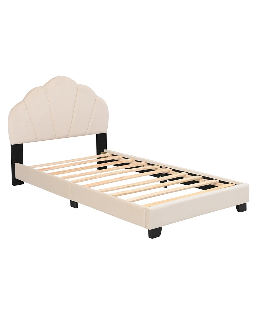 Simplie Fun Kids Twin Platform Bed, No Box Spring Needed