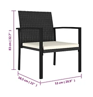 vidaXL Patio Dining Chairs pcs Poly Rattan