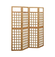 vidaXL 4-Panel Room Divider/Trellis Solid Fir Wood 63.4"x70.9