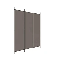 vidaXL 3-Panel Room Divider Anthracite 59.1"x78.7" Fabric