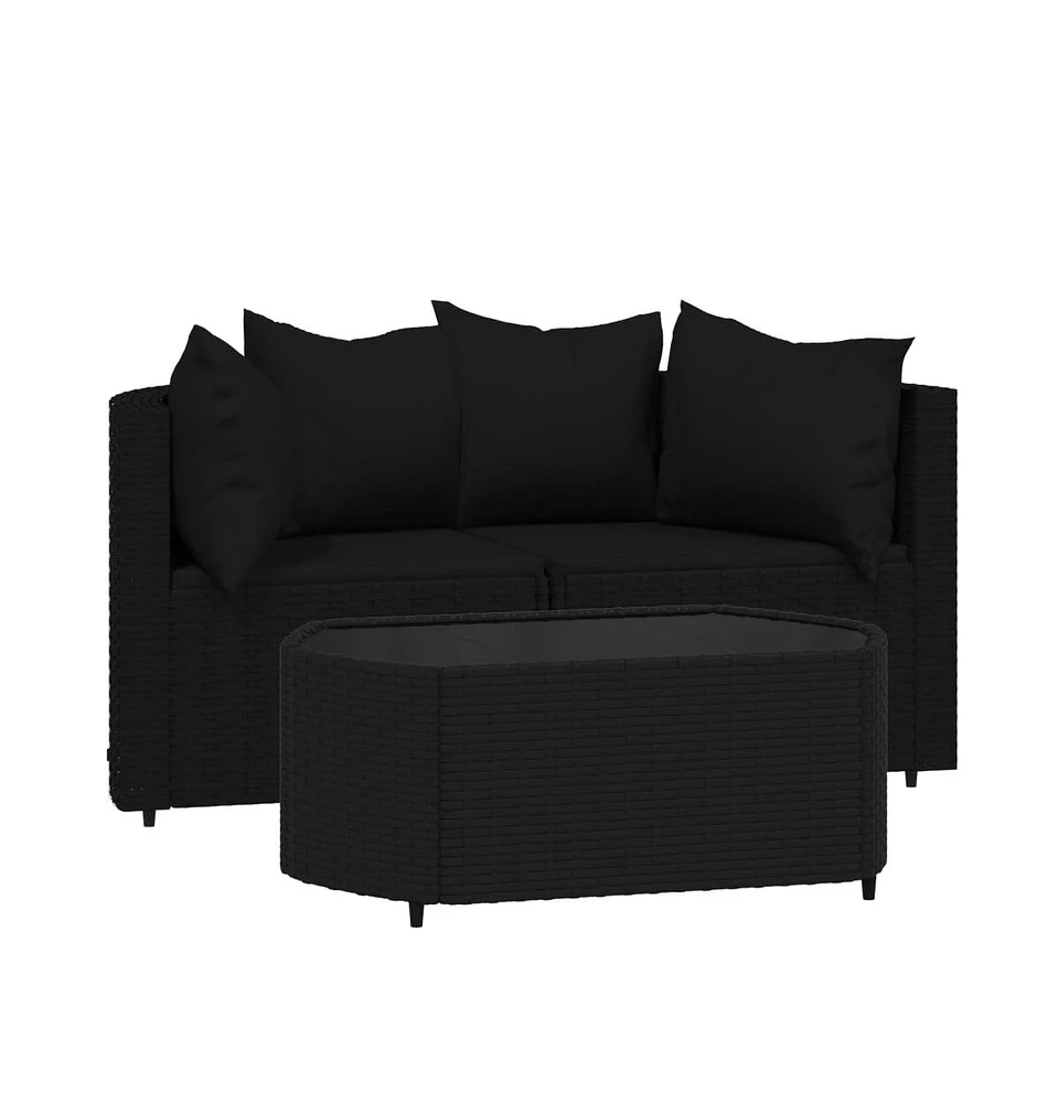 vidaXL Piece Patio Lounge Set with Cushions Poly Rattan