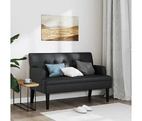 Bench with Backrest Black 44.1"x25.8"x29.5" Faux Leather