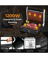 3 in 1 Indoor Electric Panini Press Grill with Led Display