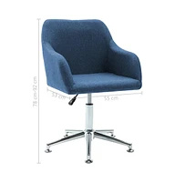 vidaXL Swivel Dining Chair Blue Fabric