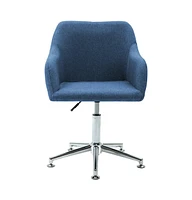 vidaXL Swivel Dining Chair Blue Fabric