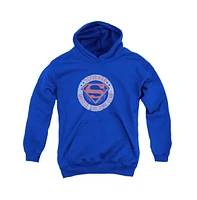 Superman Boys Youth Muscle Club Pull Over Hoodie / Hooded Sweatshirt