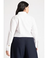 Eloquii Plus Size Cropped Collared Shirt