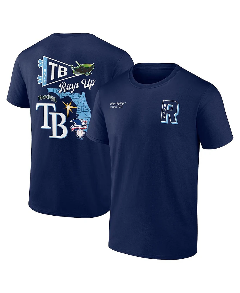 Fanatics Men's Navy Tampa Bay Rays Split Zone T-Shirt