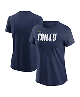 Nike Women's Navy Philadelphia Phillies 2024 City Connect Wordmark T-Shirt