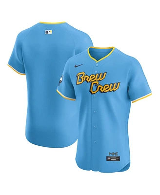 Nike Men's Powder Blue Milwaukee Brewers City Connect Elite Jersey