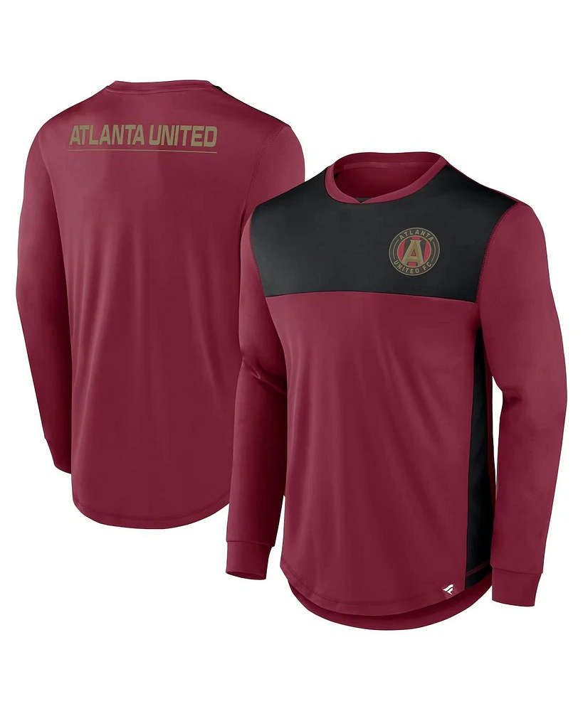 Fanatics Men's Red Atlanta United Fc Mid Goal Long Sleeve T-Shirt