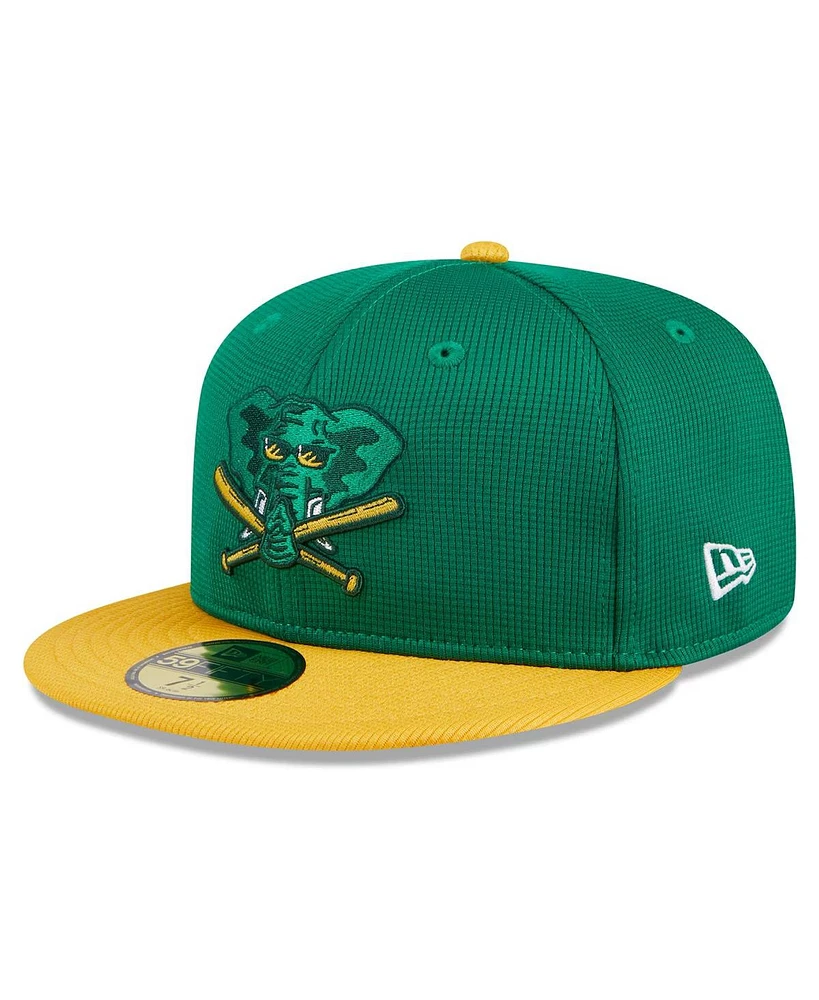 New Era Men's Kelly Green Oakland Athletics 2024 Batting Practice 59FIFTY Fitted Hat