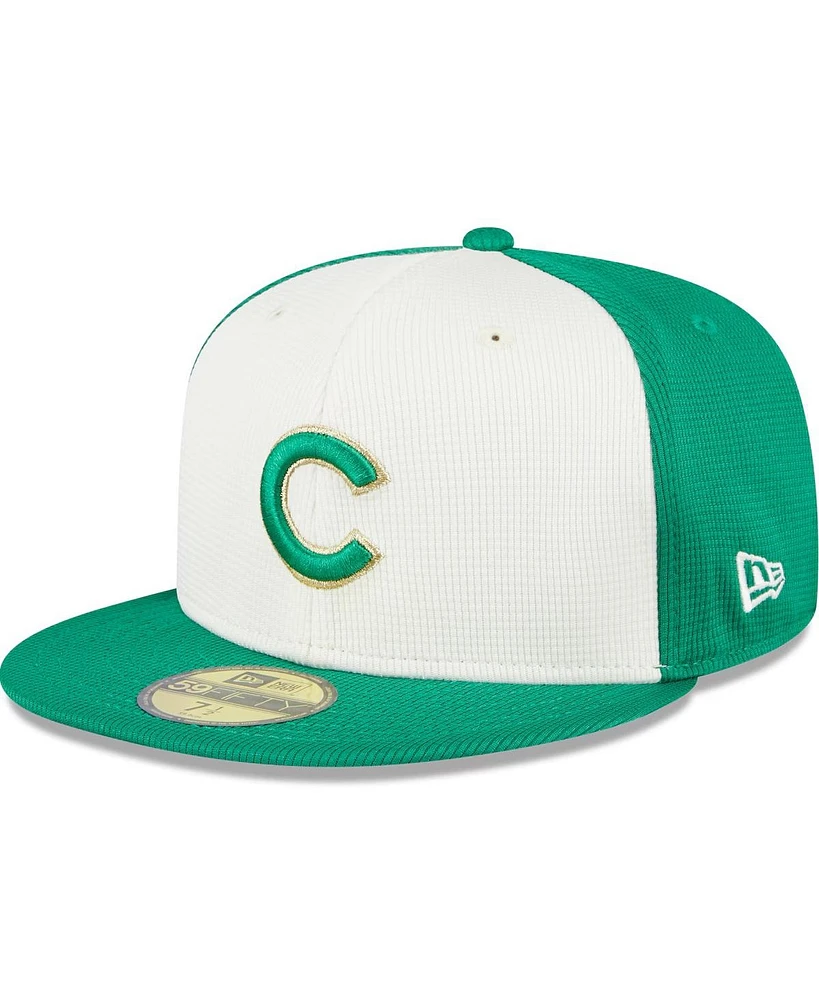 New Era Men's White/Green Chicago Cubs 2024 St. Patrick's Day 59FIFTY Fitted Hat