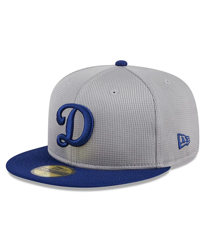 New Era Men's Gray Los Angeles Dodgers 2024 Batting Practice 59FIFTY Fitted Hat