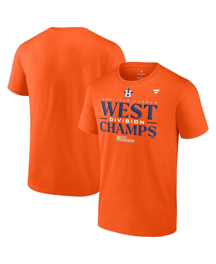 Fanatics Men's Orange Houston Astros 2023 Al West Division Champions Locker Room T-Shirt